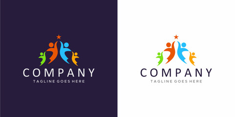 Non-profit logo, disabled logo, community logo, people, unity, colorful, education, human