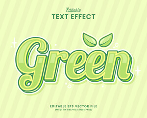 decorative green editable text effect vector design