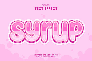 decorative syrup editable text effect vector design