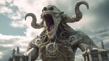 dragon statue in front of temple