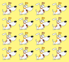vector pattern with funny dogs