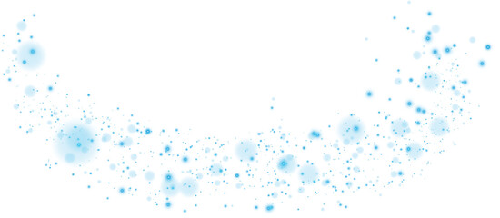Blue glitter wave abstract illustration. Blue stars dust trail sparkling particles isolated on transparent background. Magic concept. PNG.