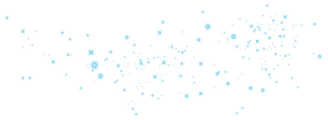 Blue glitter wave abstract illustration. Blue stars dust trail sparkling particles isolated on transparent background. Magic concept. PNG.