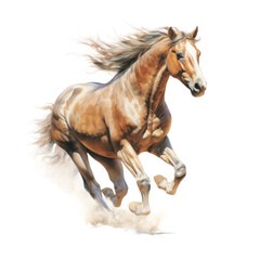 Koń, wygenerowane przez AI, ilustracja bez tła - obrazy, fototapety, plakaty
