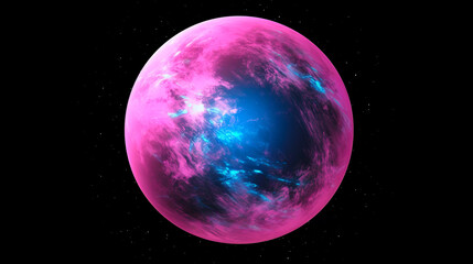 ピンクとブルーの惑星　Generative AI