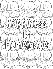 Printable motivational words coloring page with a set of floral elements and inspiring words for adults and kids