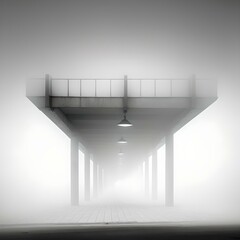 Minimalismus Brücke im Nebel