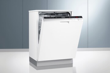 energy-efficient dishwasher, with its modern digital controls and sleek design, created with generative ai