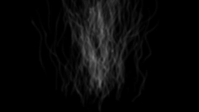 Steam on a black background. Smoke from particles. Pairs to overlay on other videos. Footage of smoke