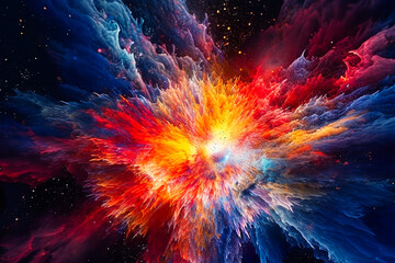 Graphic representation of a supernova explosion in a distant galaxy. Ai generativ.