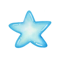 blue star on white background