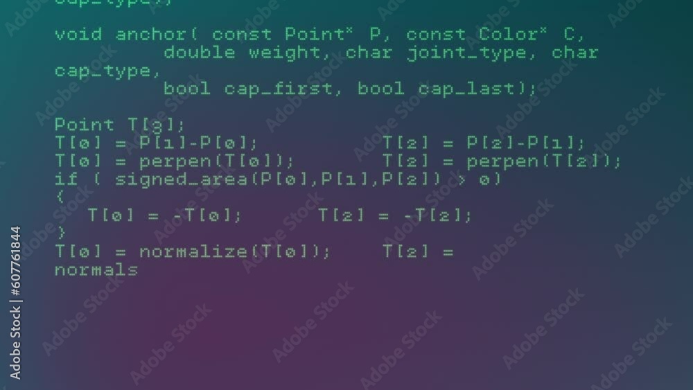 Poster animation of data processing against purple gradient background