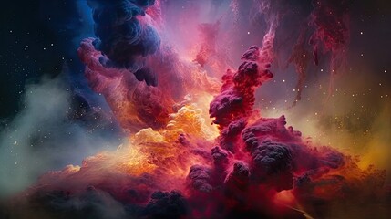 Fototapeta na wymiar Amazing beautiful colorful space explosion Generative AI