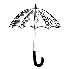 Open umbrella line art