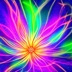 Fototapeta premium Abstract fractal rainbow flower
