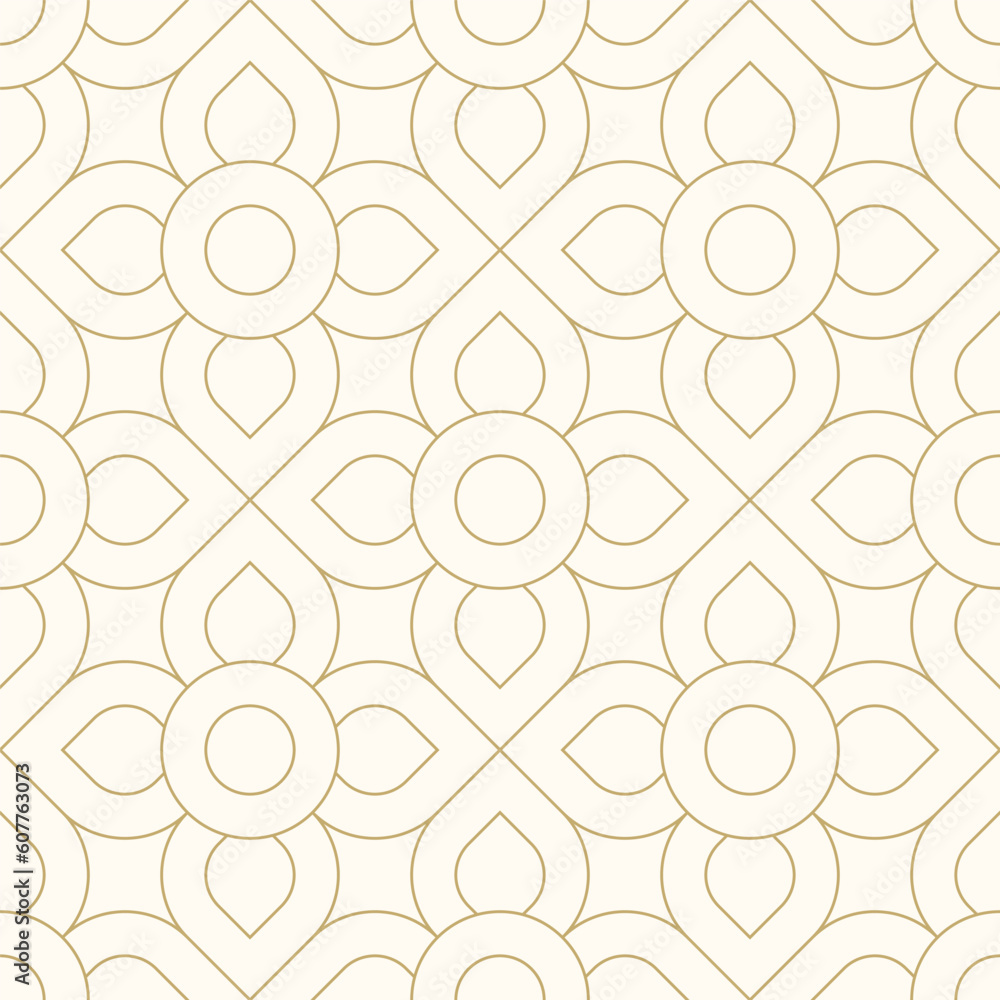 Poster luxury gold background pattern seamless geometric line floral circle abstract design vector. christm