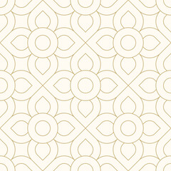 Luxury gold background pattern seamless geometric line floral circle abstract design vector. Christmas background vector. - 607763073