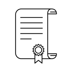 Certificate or diploma icon