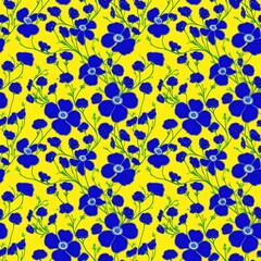Seamless floral pattern with anemone flowers, tileable, Generative AI