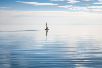 sailboat gliding across the water on a calm day, created with generative ai