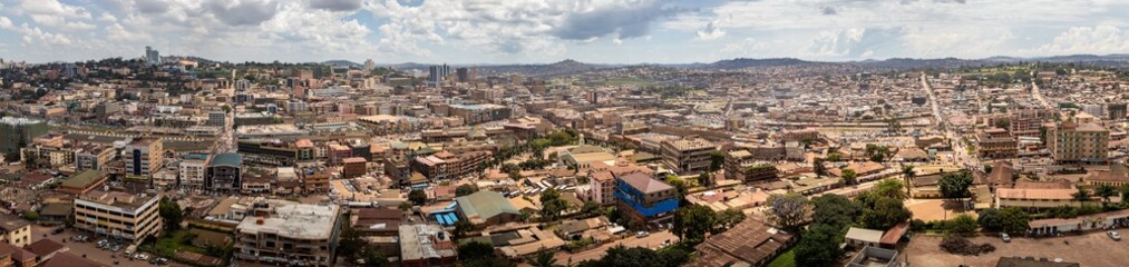 Fototapeta na wymiar Panoramic view of Kampala City centre's skyline, Uganda, Africa