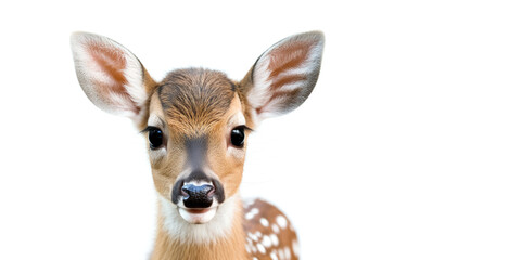 Cute baby deer isolated on a white background. Generative AI