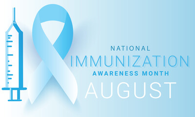 National immunization awareness month august. background, banner, card, poster, template. Vector illustration.