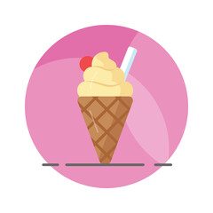 Ice cream cup in modern style, ready to use and download
