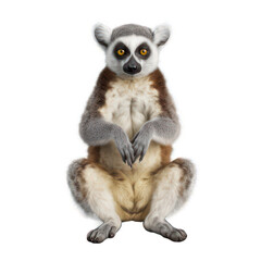 Obraz premium Lemur isolated on white created with Generative AI