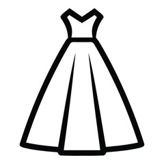 Woman Dress Flat Icon Isolated On White Background