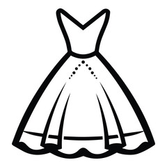 Woman Dress Flat Icon Isolated On White Background