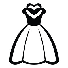 Woman Dress Flat Icon Isolated On White Background