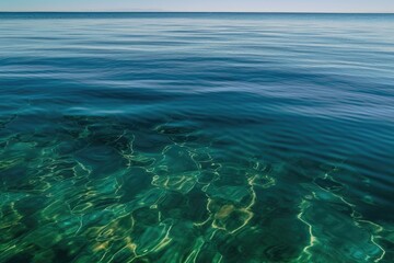 Fototapeta na wymiar oil slick on the surface of calm and clear sea, created with generative ai