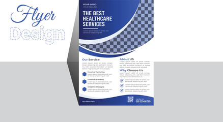 Corporate healthcare and medical a4 size flyer design template for print