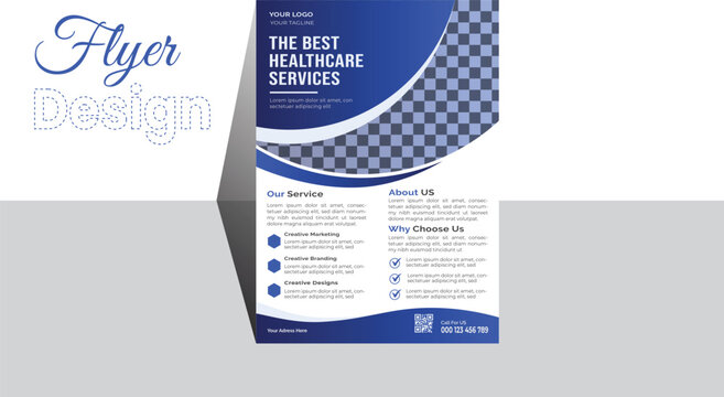 Corporate healthcare and medical a4 size flyer design template for print