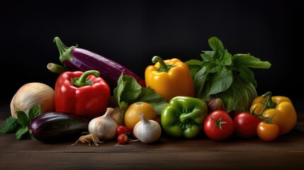 Fototapeta na wymiar vegetables on a black background