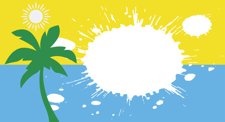 Summer graphic for use as a template for flyer or for use in web design.