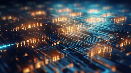 Fototapeta premium Network: Futuristic Data Transfer Wallpapers - Elegant, Dynamic and Vibrant Digital Art for Modern Business Backgrounds and Stylish Web Banners. Generative AI