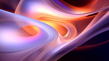 Abstract swirly background with 3D shapes generated by AI.