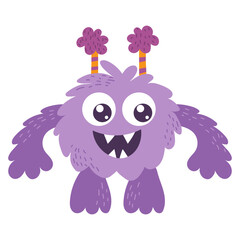 Cute cartoon monster, alien. Vector illustration on a white background