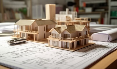 A professional real estate concept created with miniature 3D model