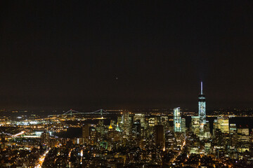 New York by night city