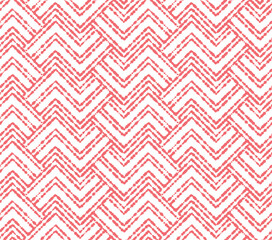 Abstract geometric pattern with stripes, lines. Seamless vector background. White and pink ornament. Simple lattice graphic design