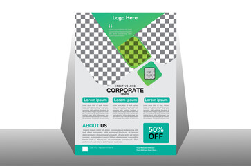 Creative vector flayer design template for company. Illustration minimal individual layout with gray stripes AIEPS and JPEG category. Simple and clean design.