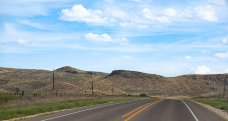 street of the usa with mountains
