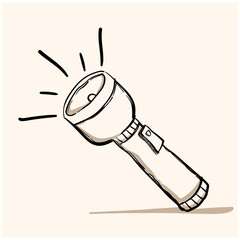 flashlight doodle with background cream - obrazy, fototapety, plakaty