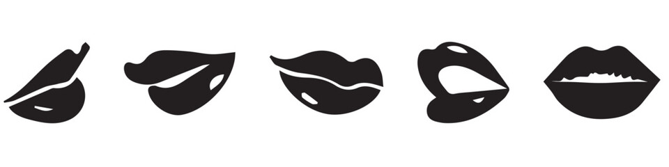 Set of lips, vector illustration.EPS 10