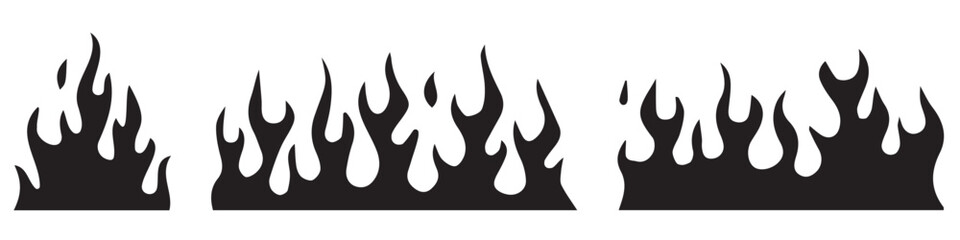 Flame icons. Flame logo, fire icon. Vector set of icons for fire.EPS 10