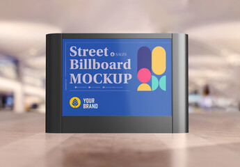 Indoor Mall Billboard Advertisement Scene Mockup