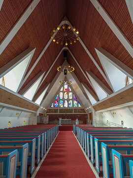 The interior of Hammerfest Church in Norway